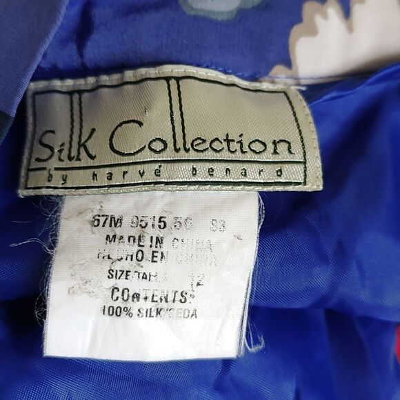 Silk Collection by Harve Bernard vintage  floral silk cropped beachy pants Sz 12 - Picture 5 of 5